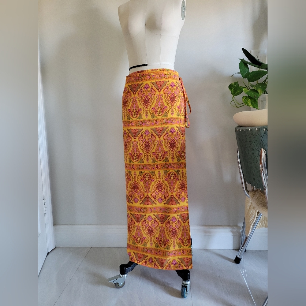 VINTAGE Y2K Rue Twenty One colourful paisley print wrap skirt